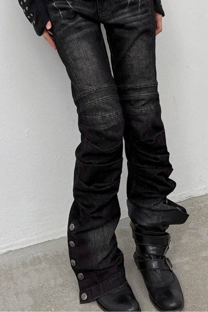 Y2K Armor Structure Straight-Leg Jeans