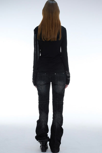 Y2K Armor Structure Straight-Leg Jeans