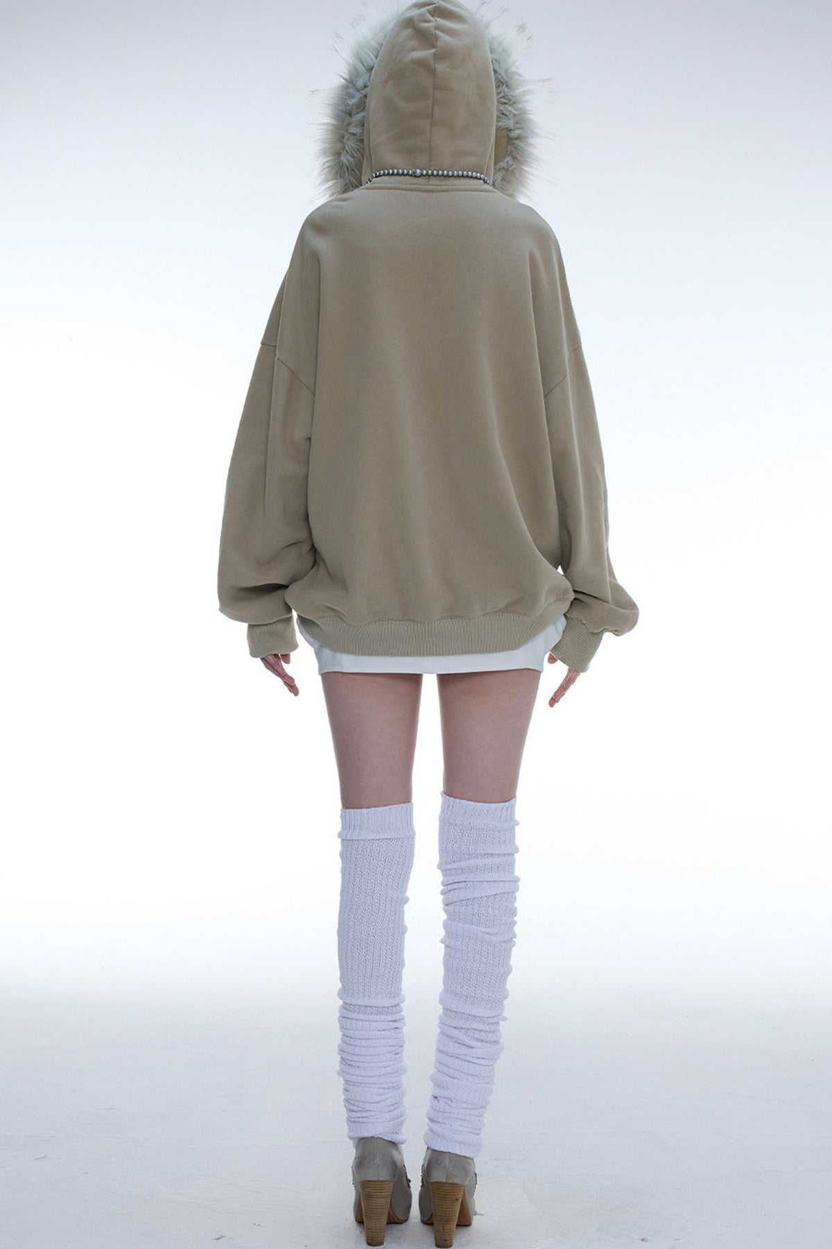 Oversize Hooded Fur Collar Jacket