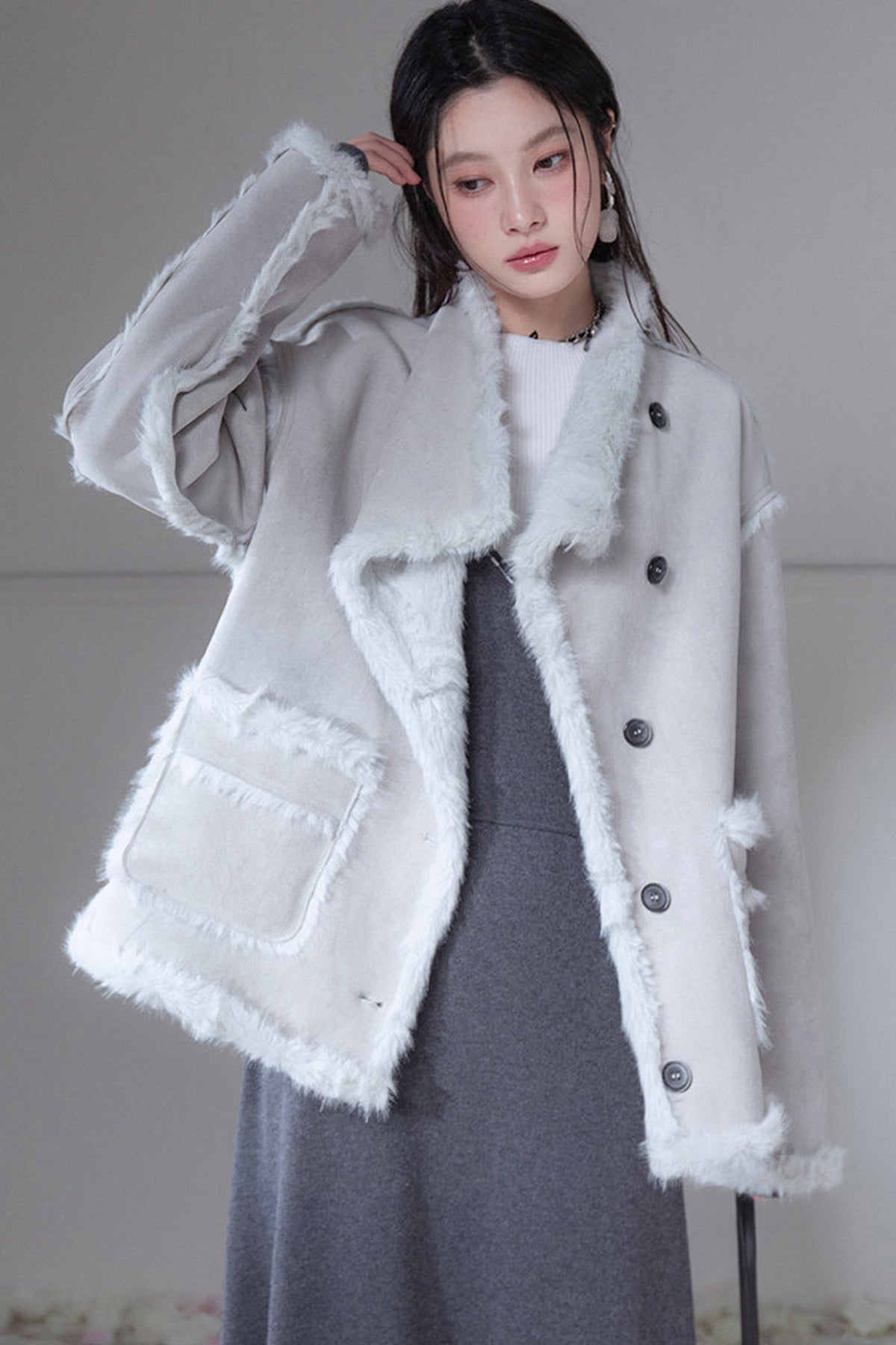 Reversible Suede And Faux Fur Jacket