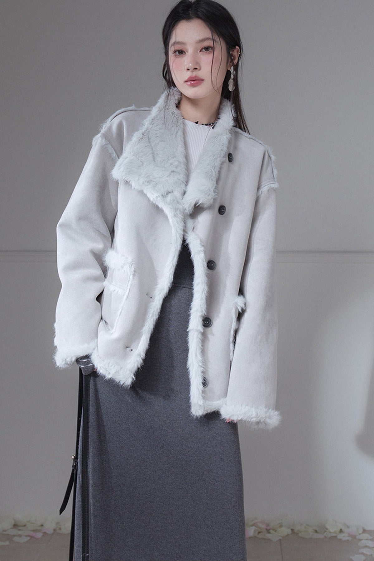 Reversible Suede And Faux Fur Jacket