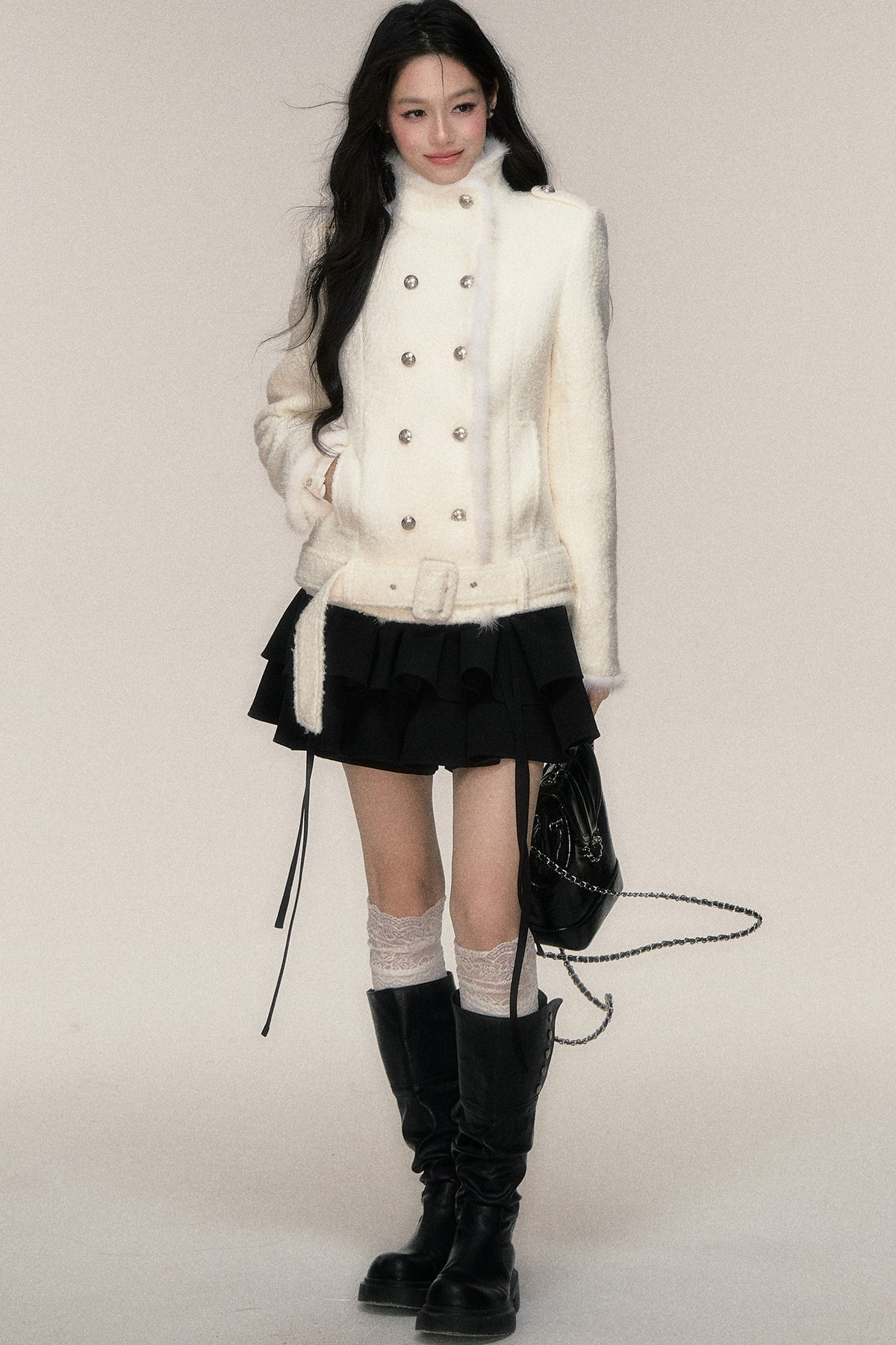 Double-Breasted Mink Fur Jacket