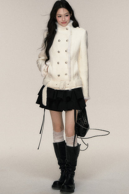 Double-Breasted Mink Fur Jacket
