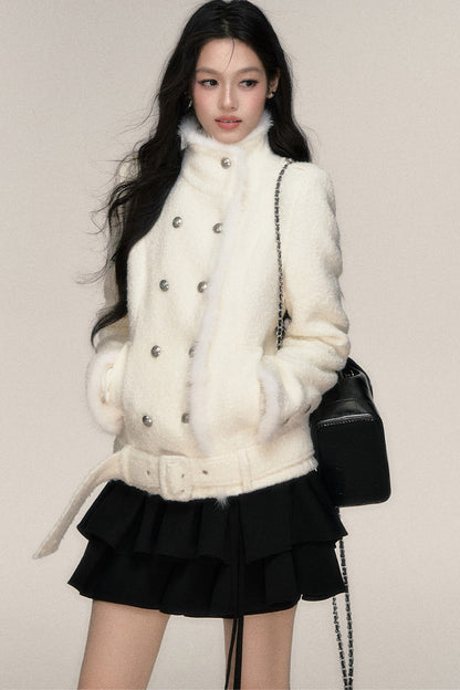 Double-Breasted Mink Fur Jacket