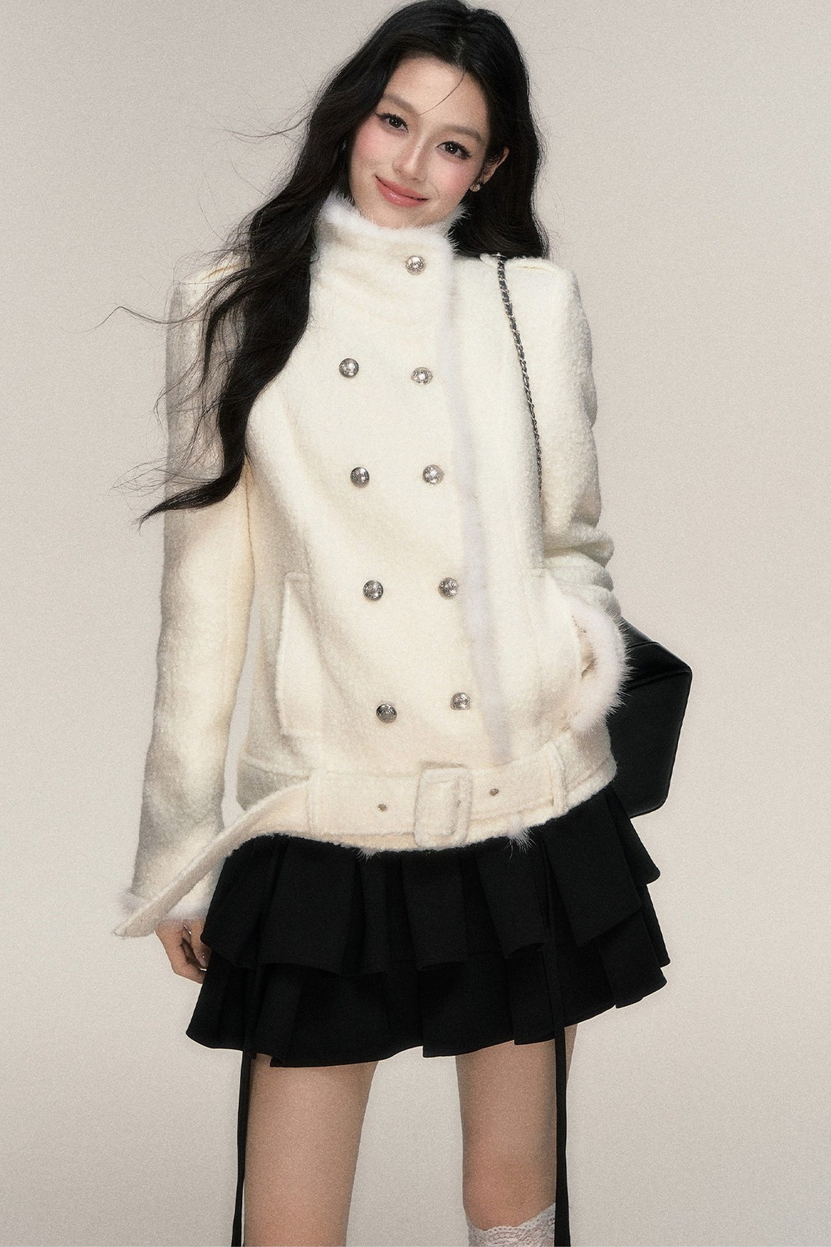 Double-Breasted Mink Fur Jacket