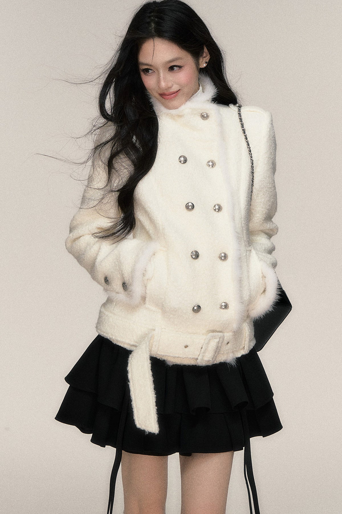 Double-Breasted Mink Fur Jacket