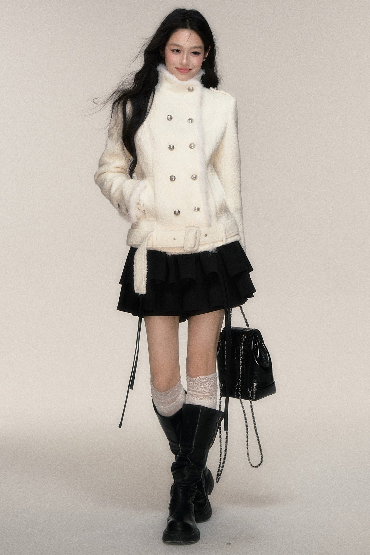 Double-Breasted Mink Fur Jacket