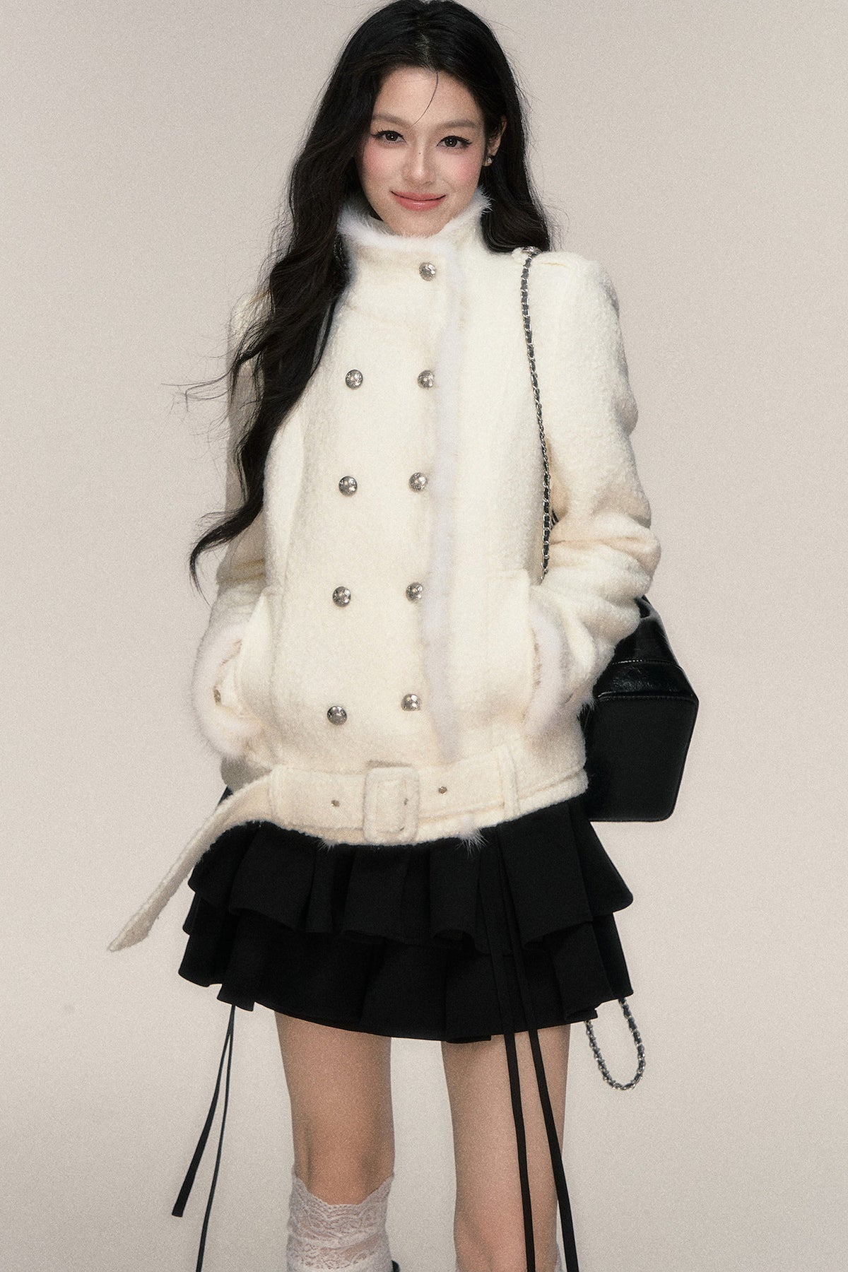 Double-Breasted Mink Fur Jacket