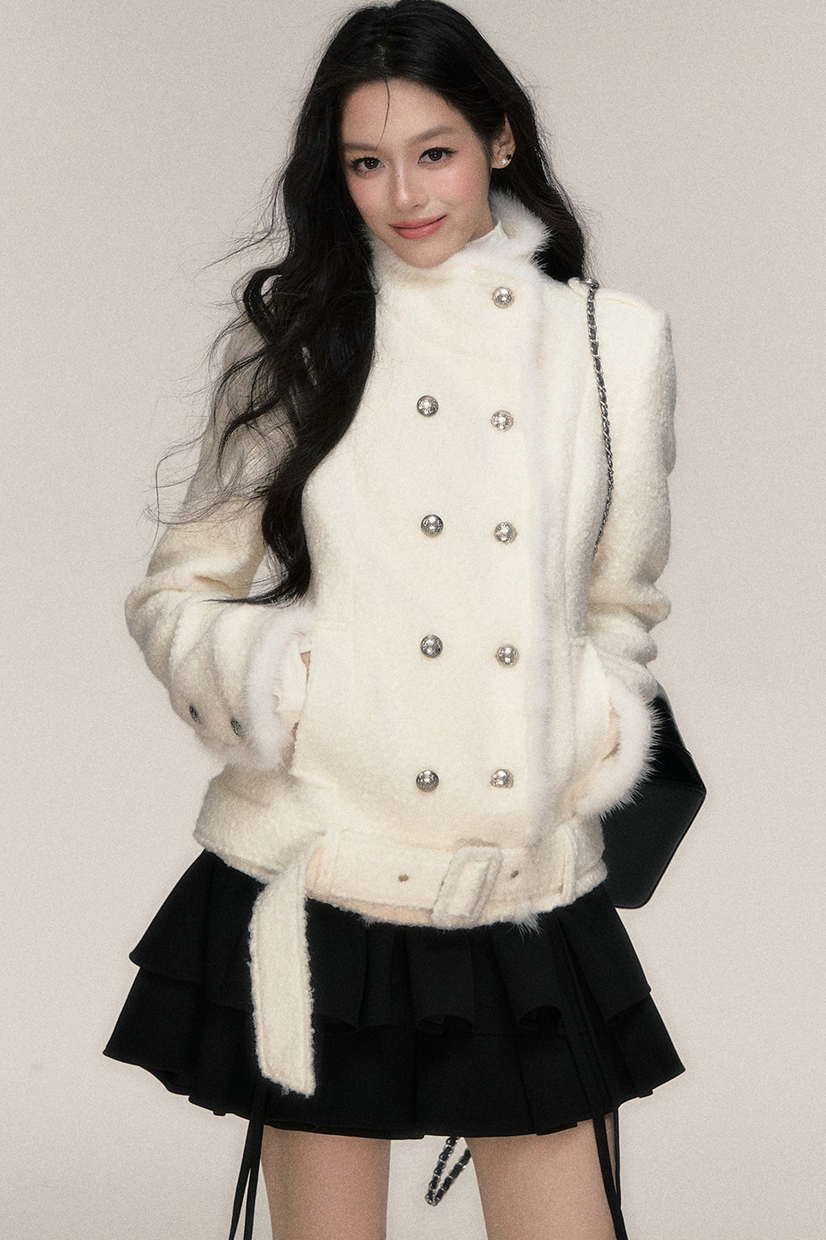 Double-Breasted Mink Fur Jacket