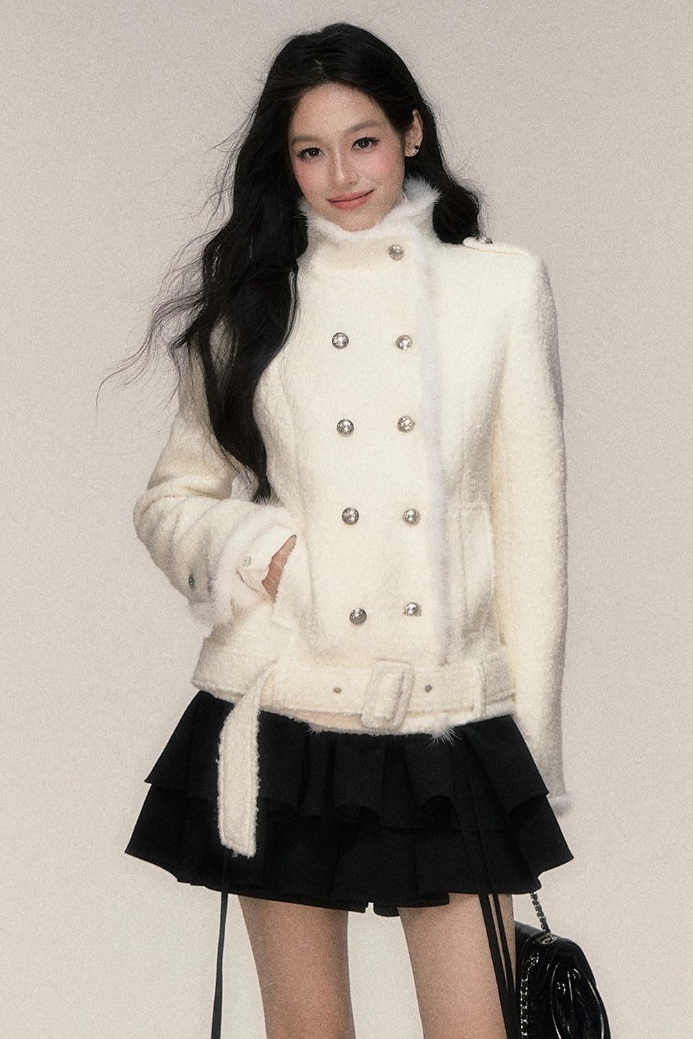 Double-Breasted Mink Fur Jacket