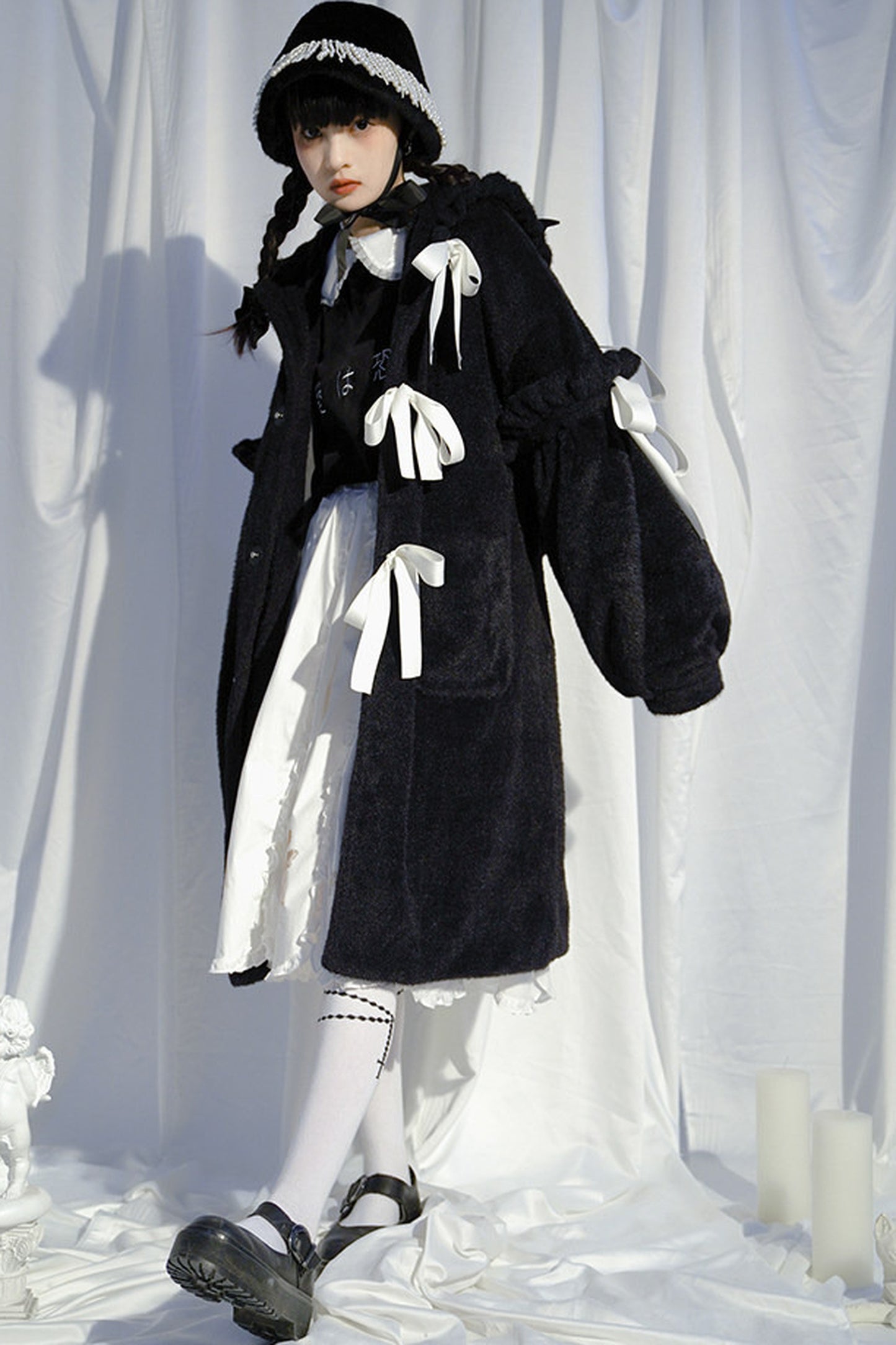 Bunny Ear Fluffy Bow Coat