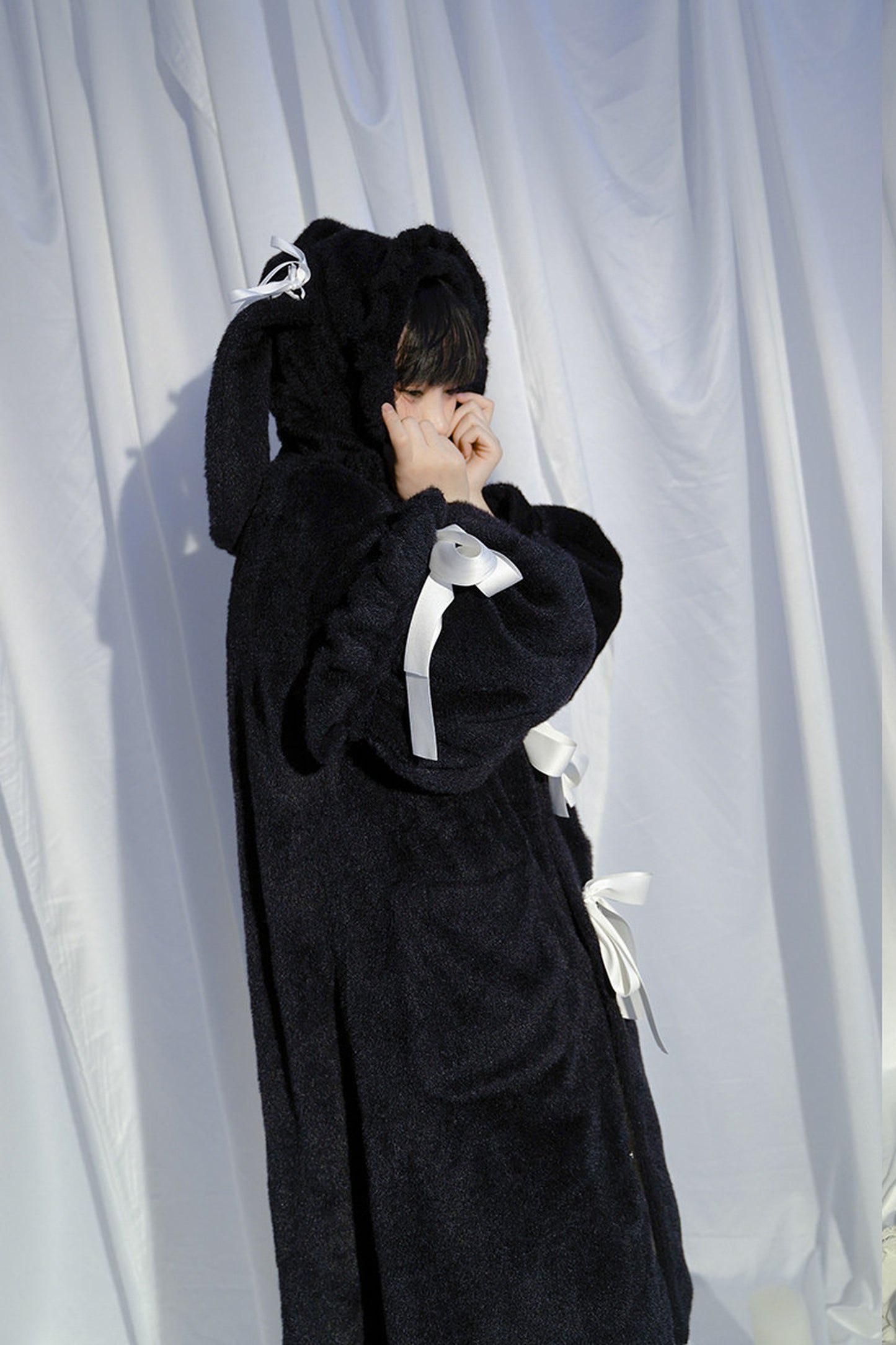 Bunny Ear Fluffy Bow Coat