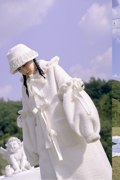Bunny Ear Fluffy Bow Coat