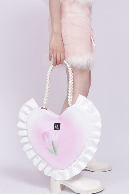 Tulip Heart Woven Crossbody Bag