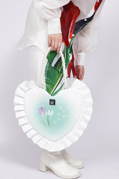 Tulip Heart Woven Crossbody Bag