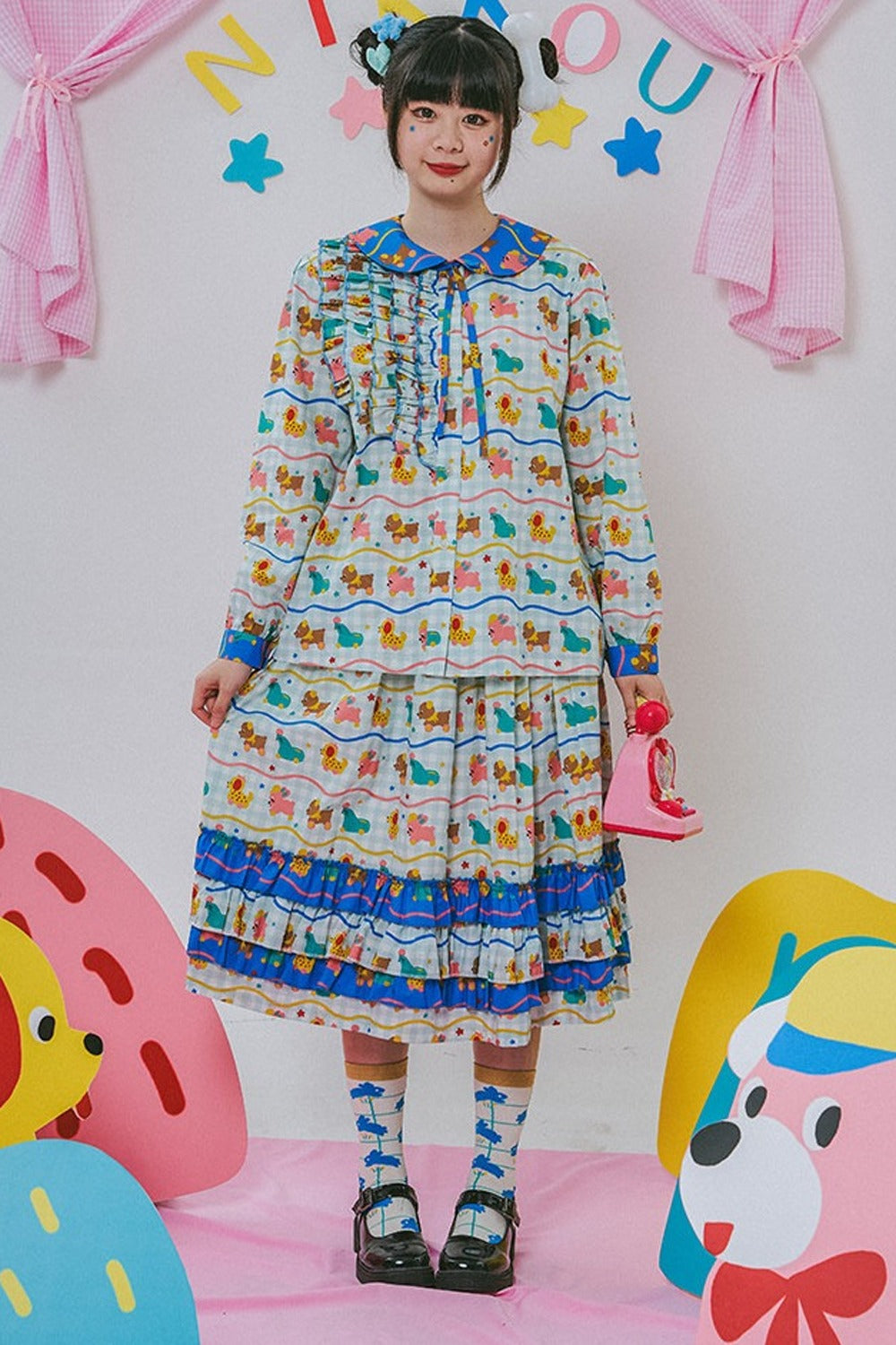 Printed Lace Patchwork Skirt