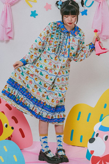 Printed Lace Patchwork Skirt