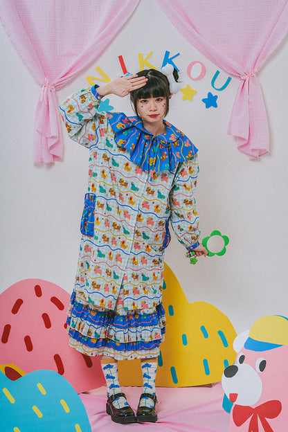 Original Printed Long Shirt Dress