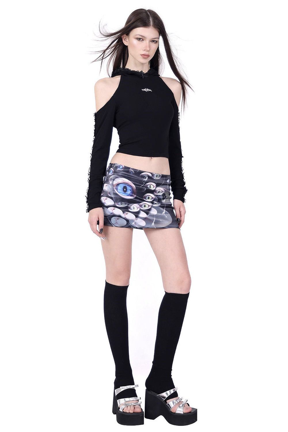 Cat Eye A-Line Mini Skirt