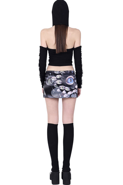 Cat Eye A-Line Mini Skirt