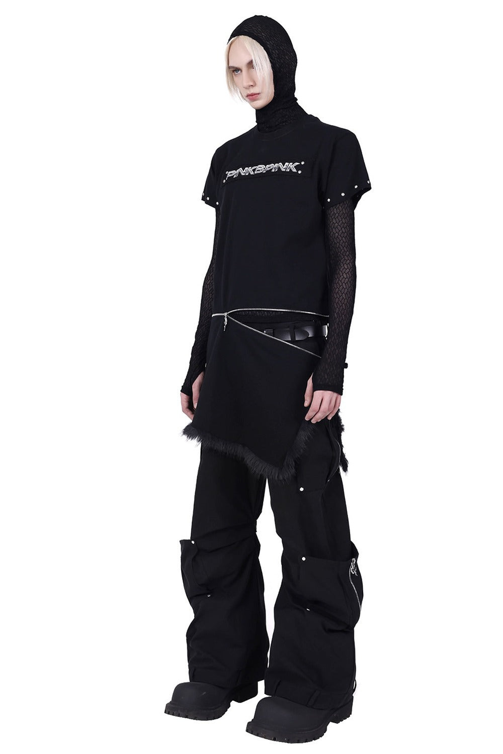 Structured Pocket Flared Waist Adjustable Pants