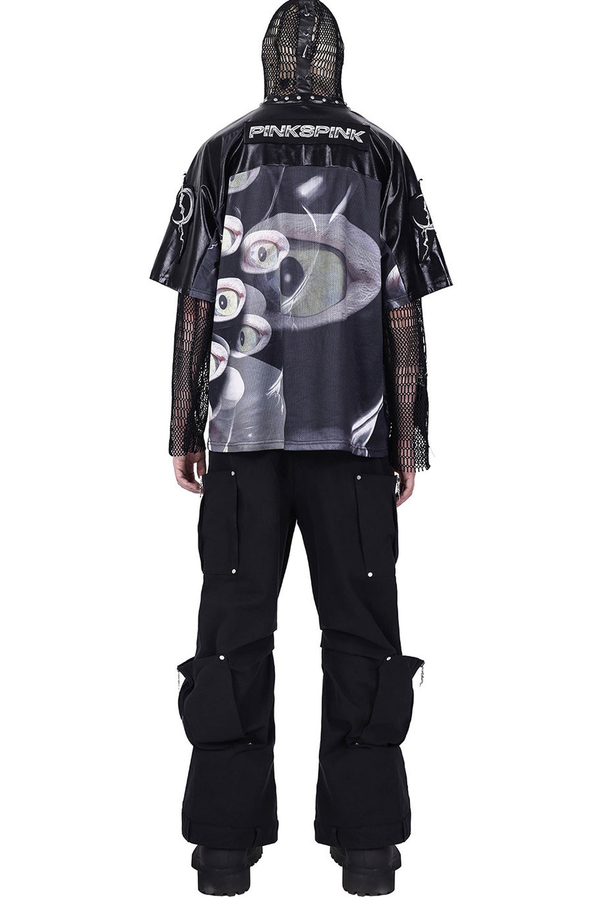 Structured Pocket Flared Waist Adjustable Pants