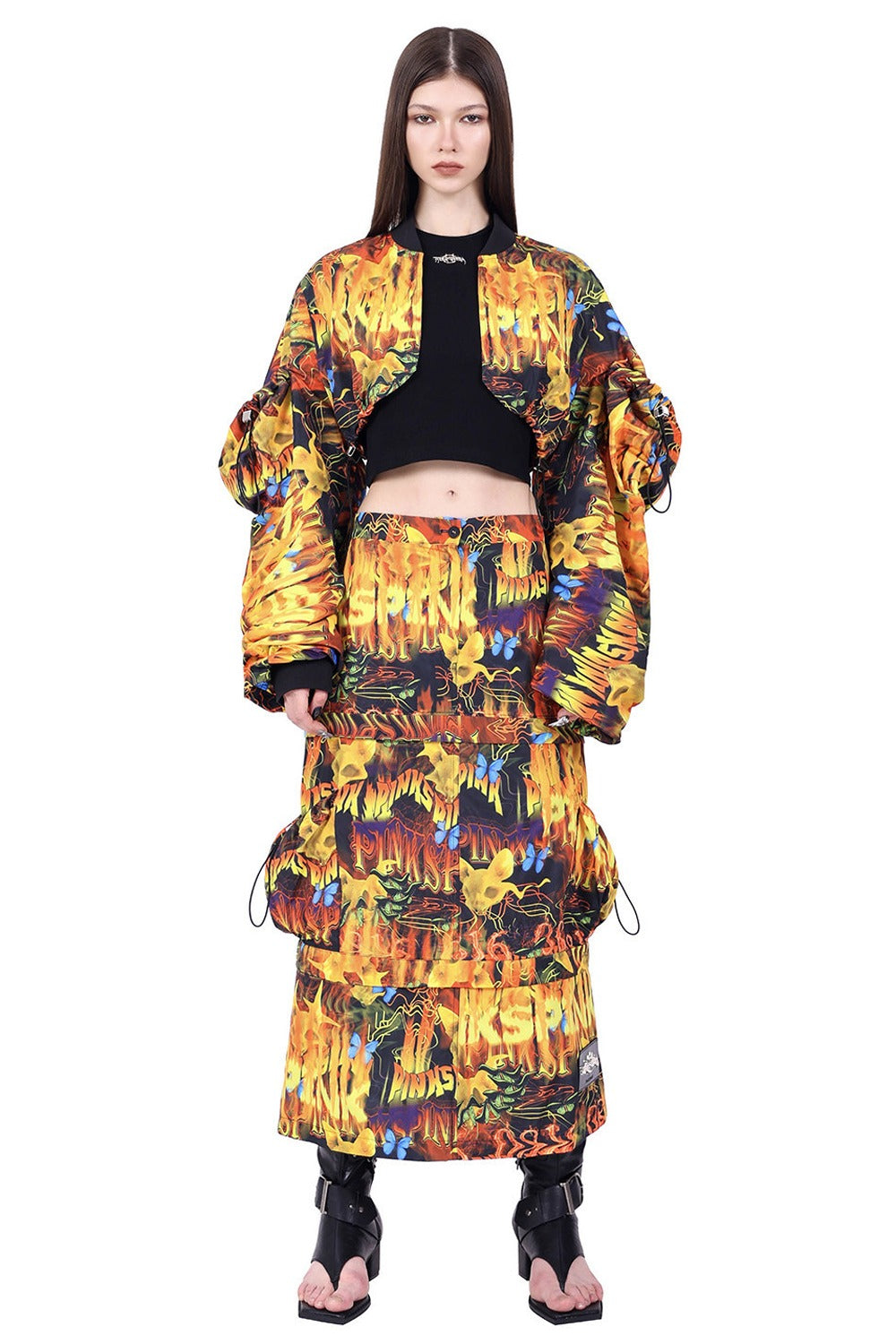 Y2K Silhouette Sleeve Short Jacket