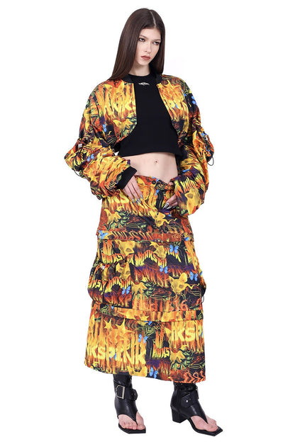 Y2K Silhouette Sleeve Short Jacket