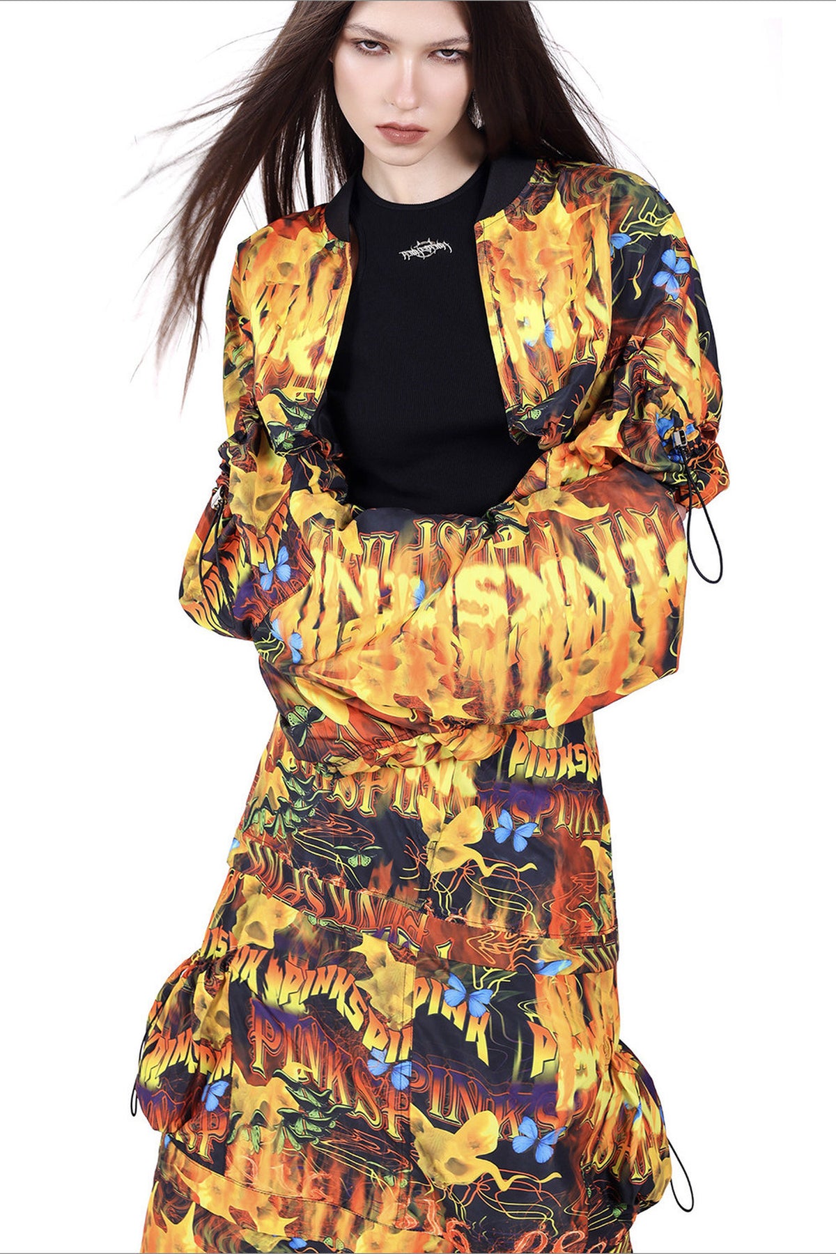 Y2K Silhouette Sleeve Short Jacket