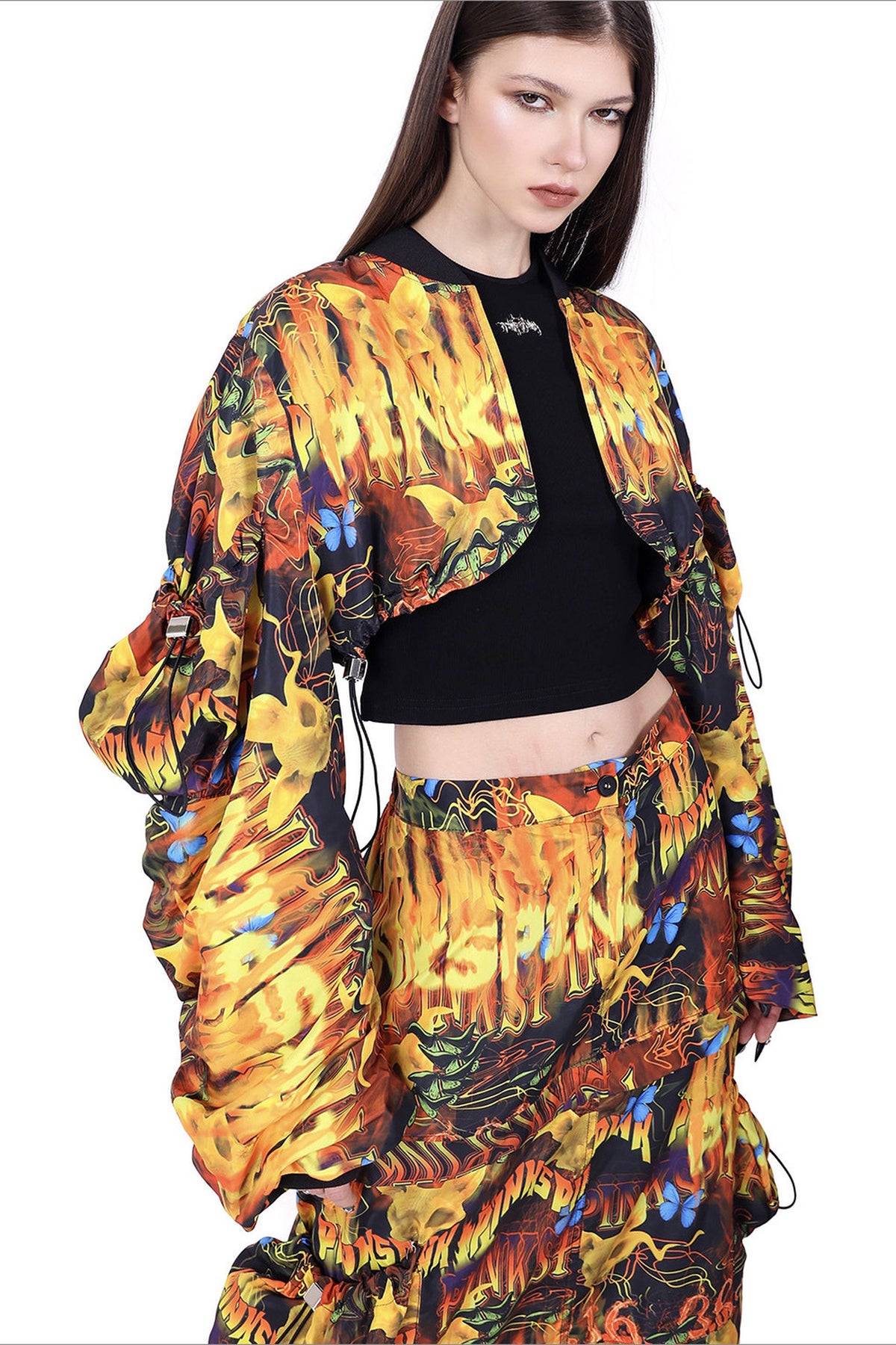 Y2K Silhouette Sleeve Short Jacket