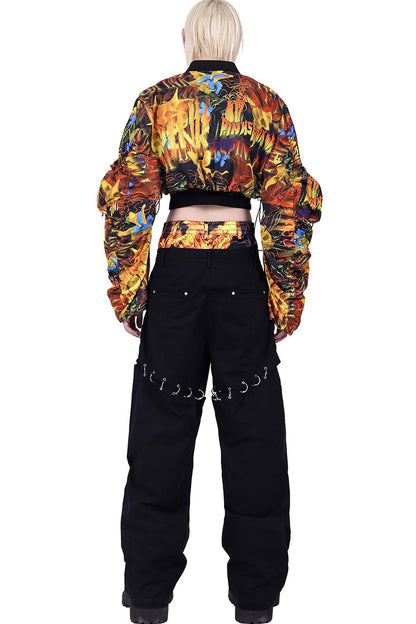 Y2K Silhouette Sleeve Short Jacket