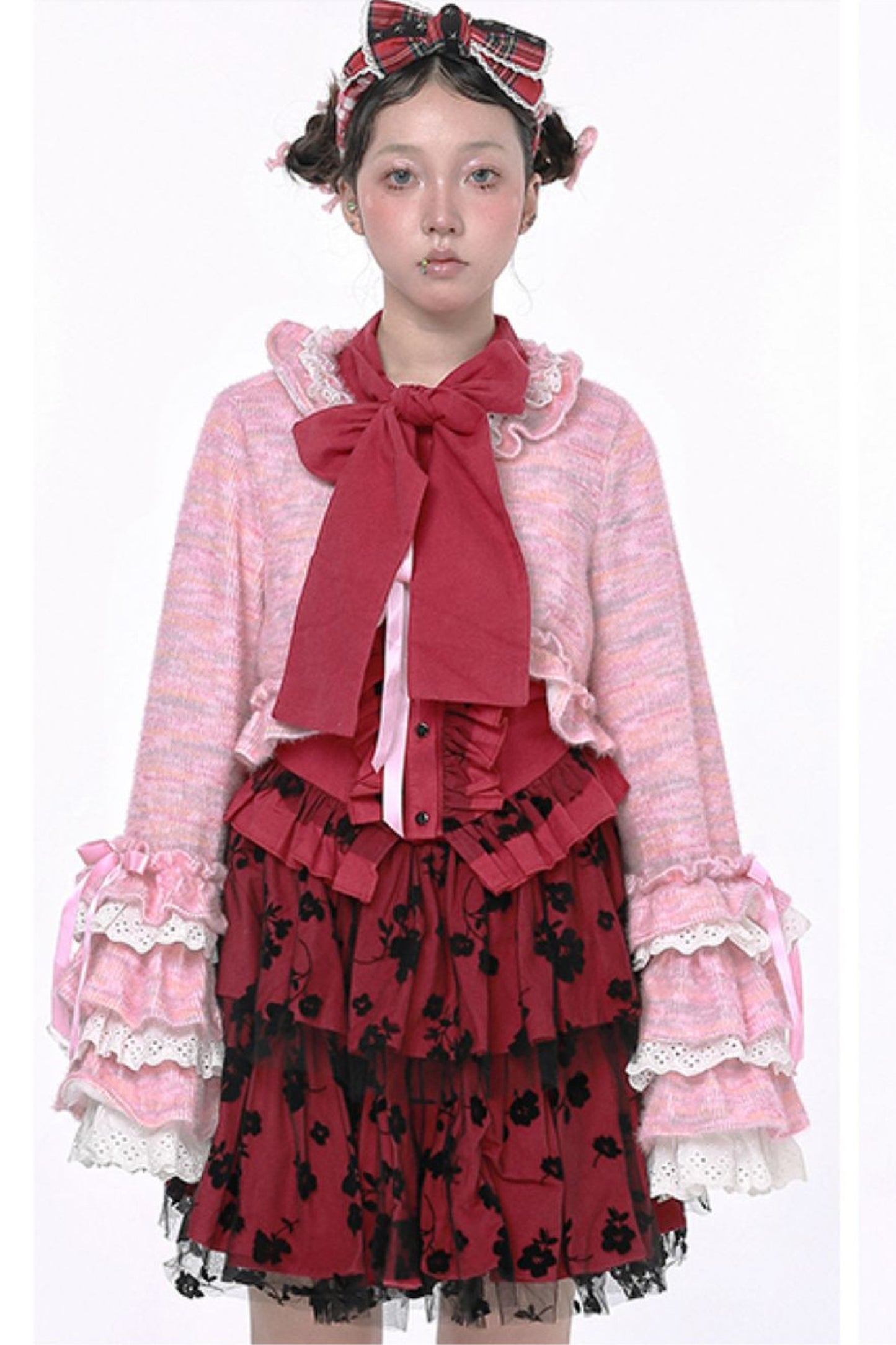 Pink Lolita Ruffle Knit Coat