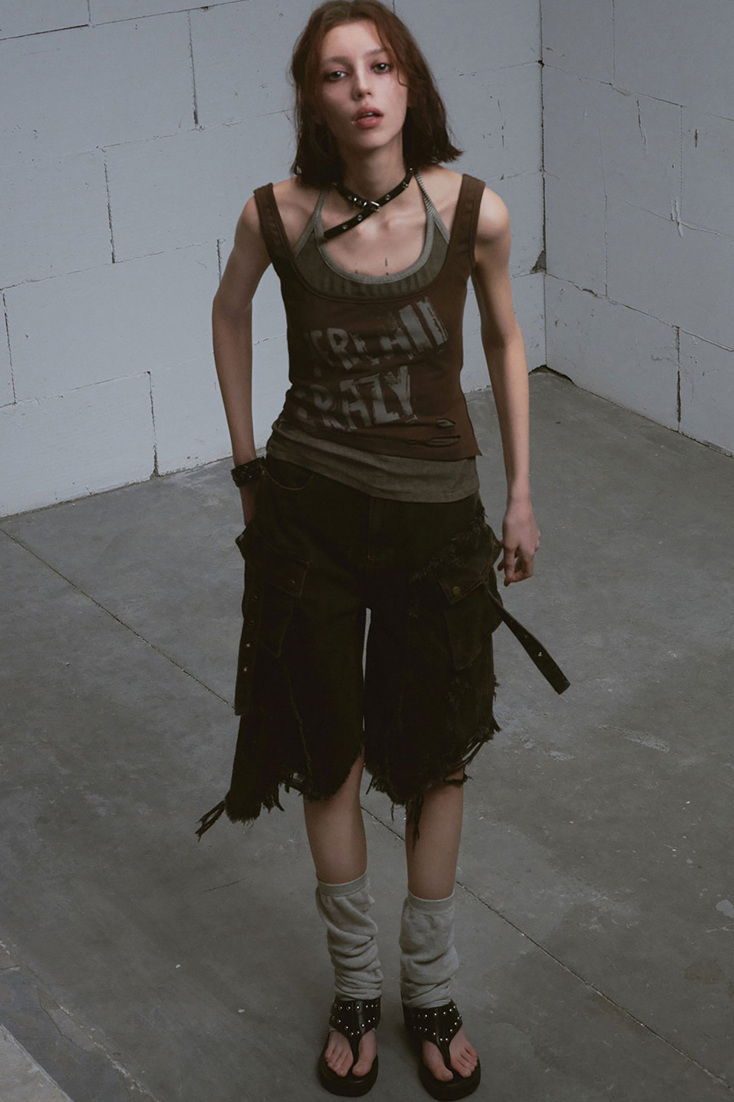 Mud-Dyed Patchwork Denim Pants