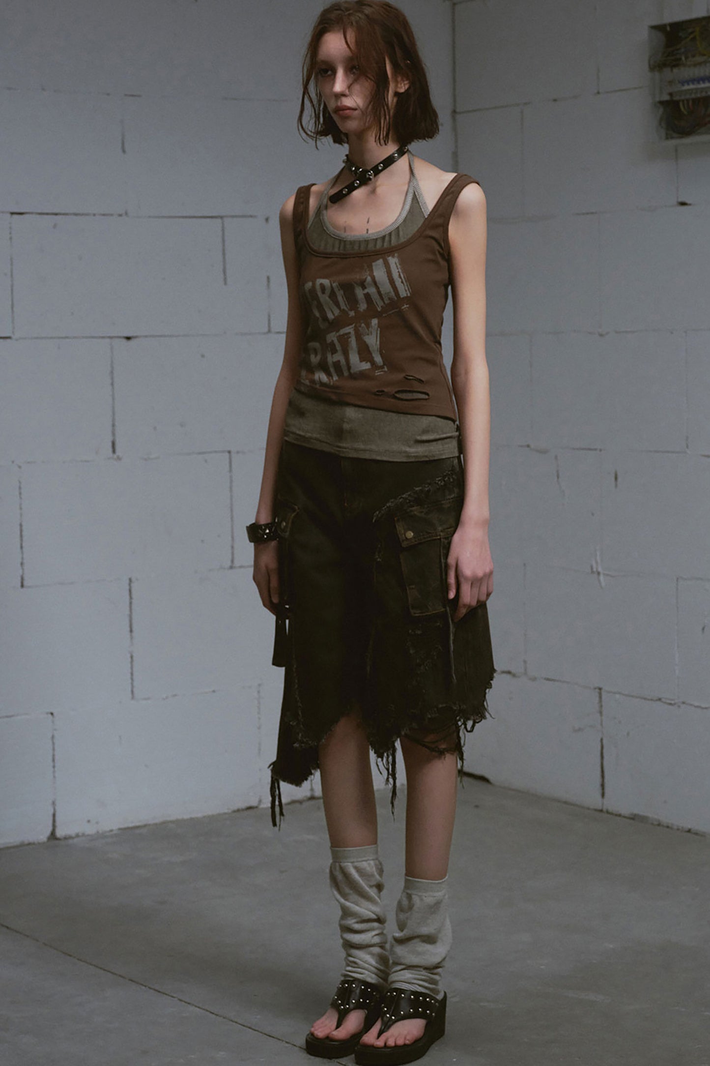 Mud-Dyed Patchwork Denim Pants