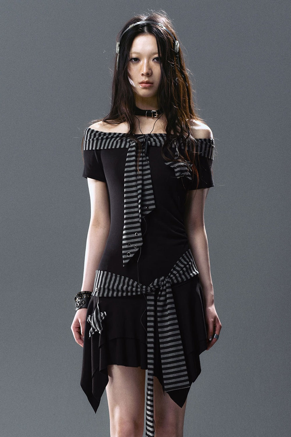 Striped Star Pendant Tie Dress