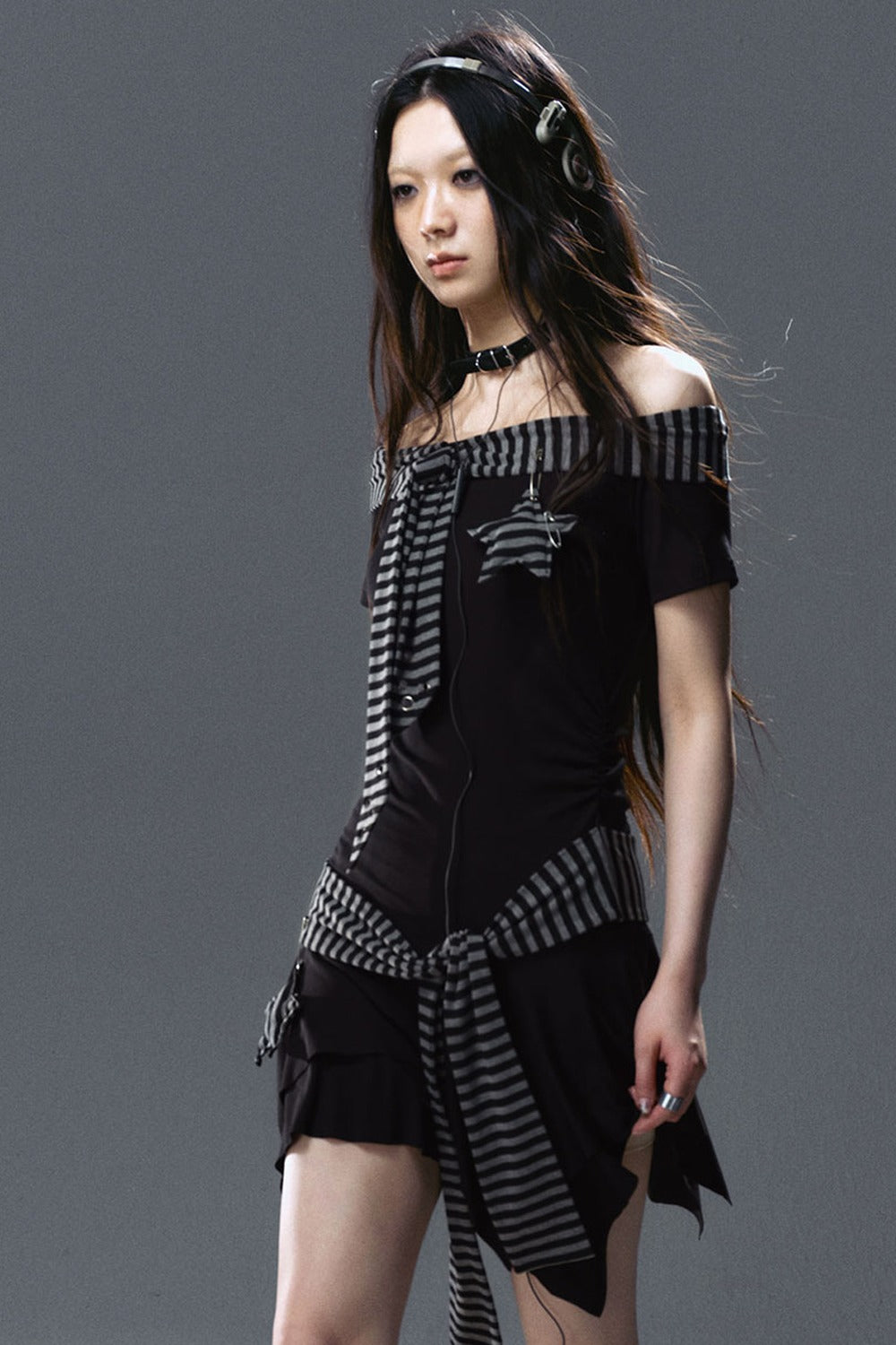 Striped Star Pendant Tie Dress