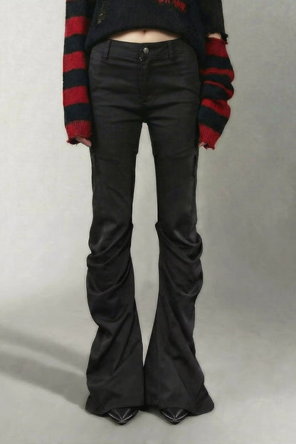Wing Print Pleated Scimitar Jeans