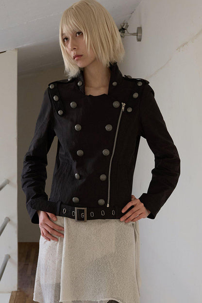Military Style Double-Breasted Jacket