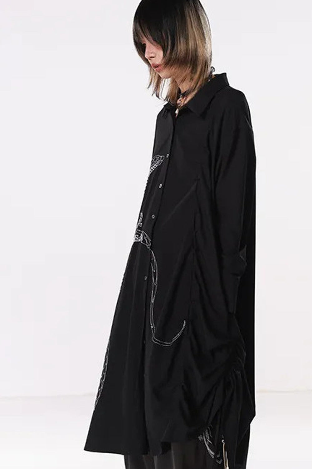 Snake Bone Deconstructed Irregular Longline Shirt