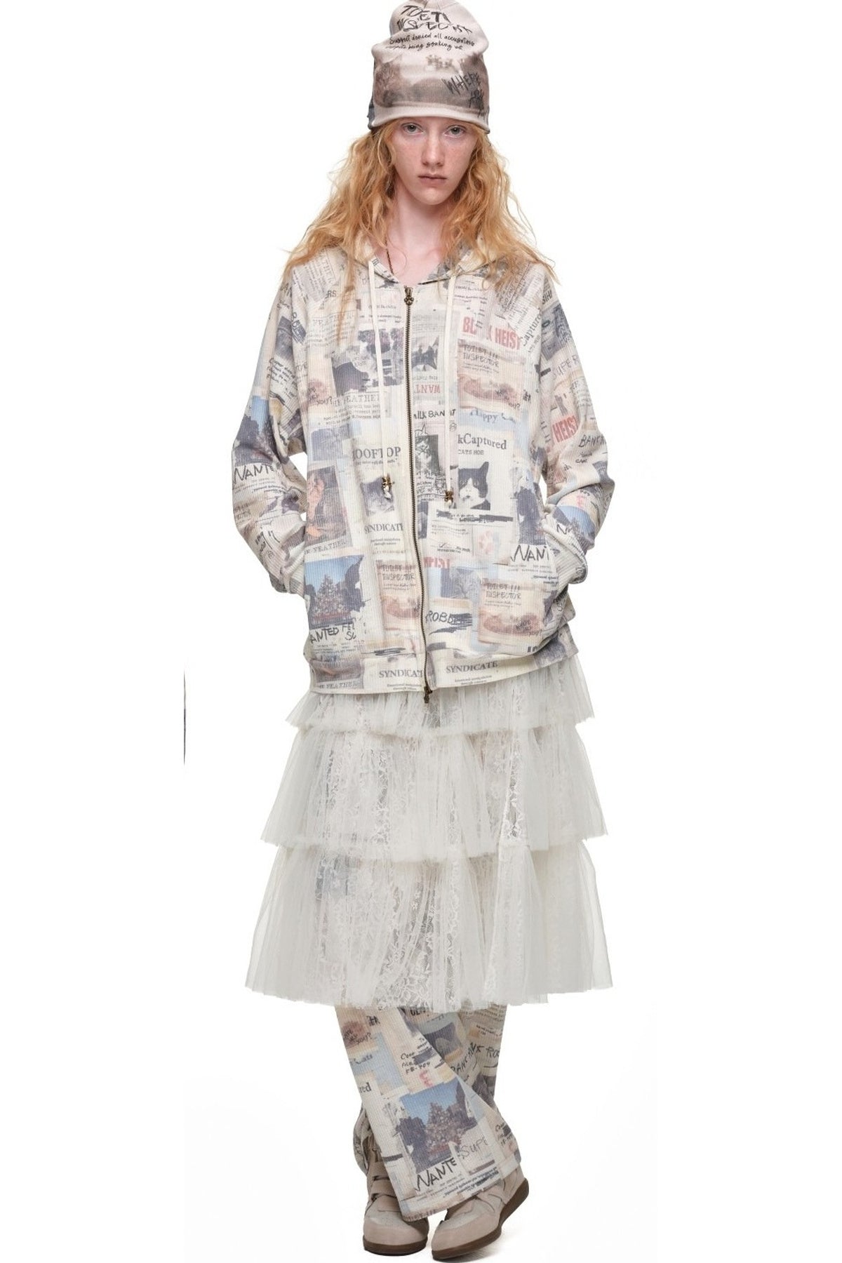 Lace Mid-Length Puffy Cake Skirt