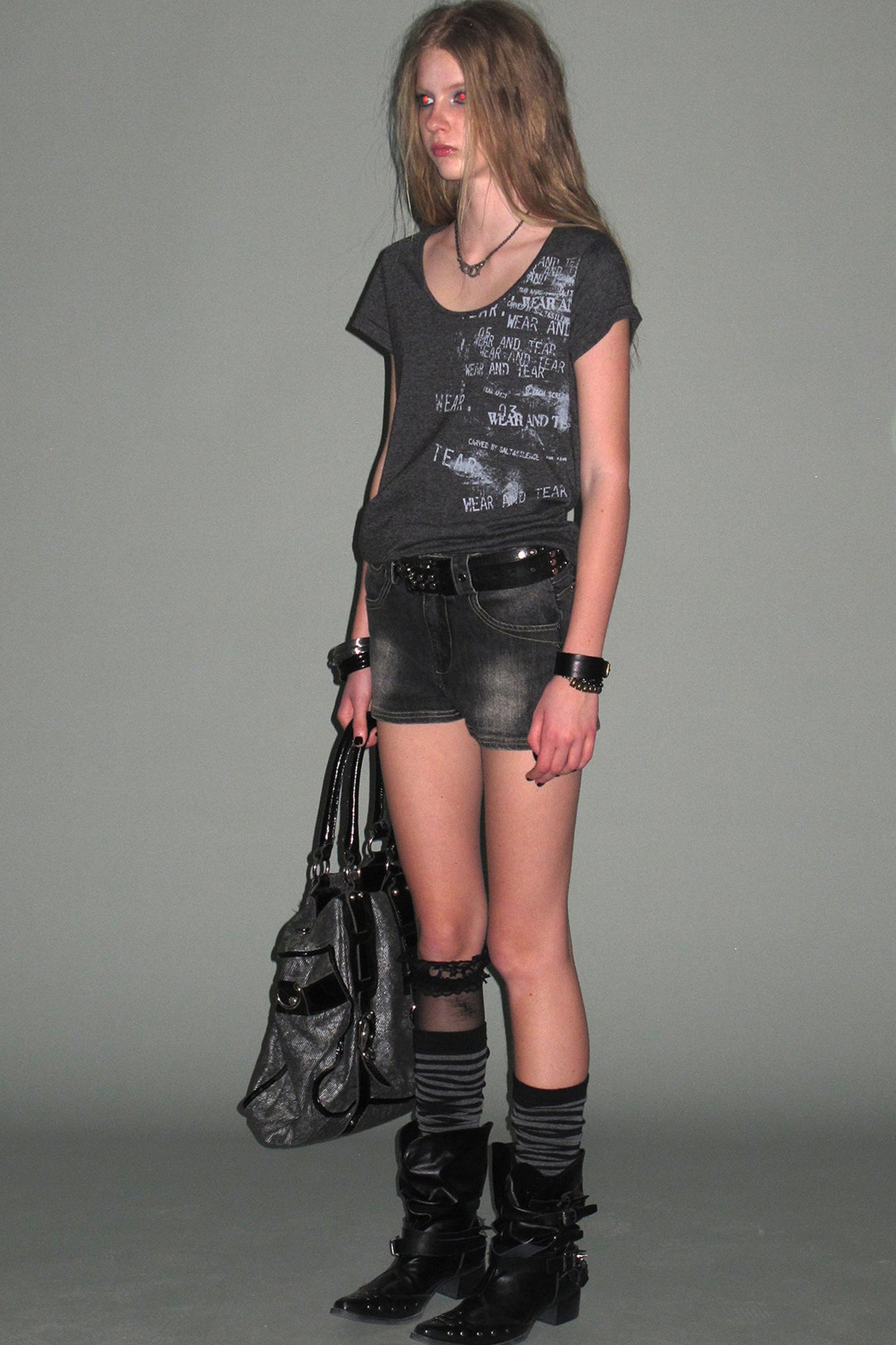 Irregular Distressed Print T-shirt