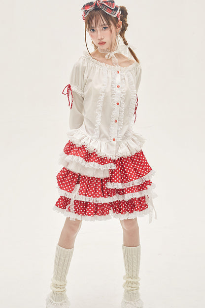 Red Polka Dot Cake Skirt