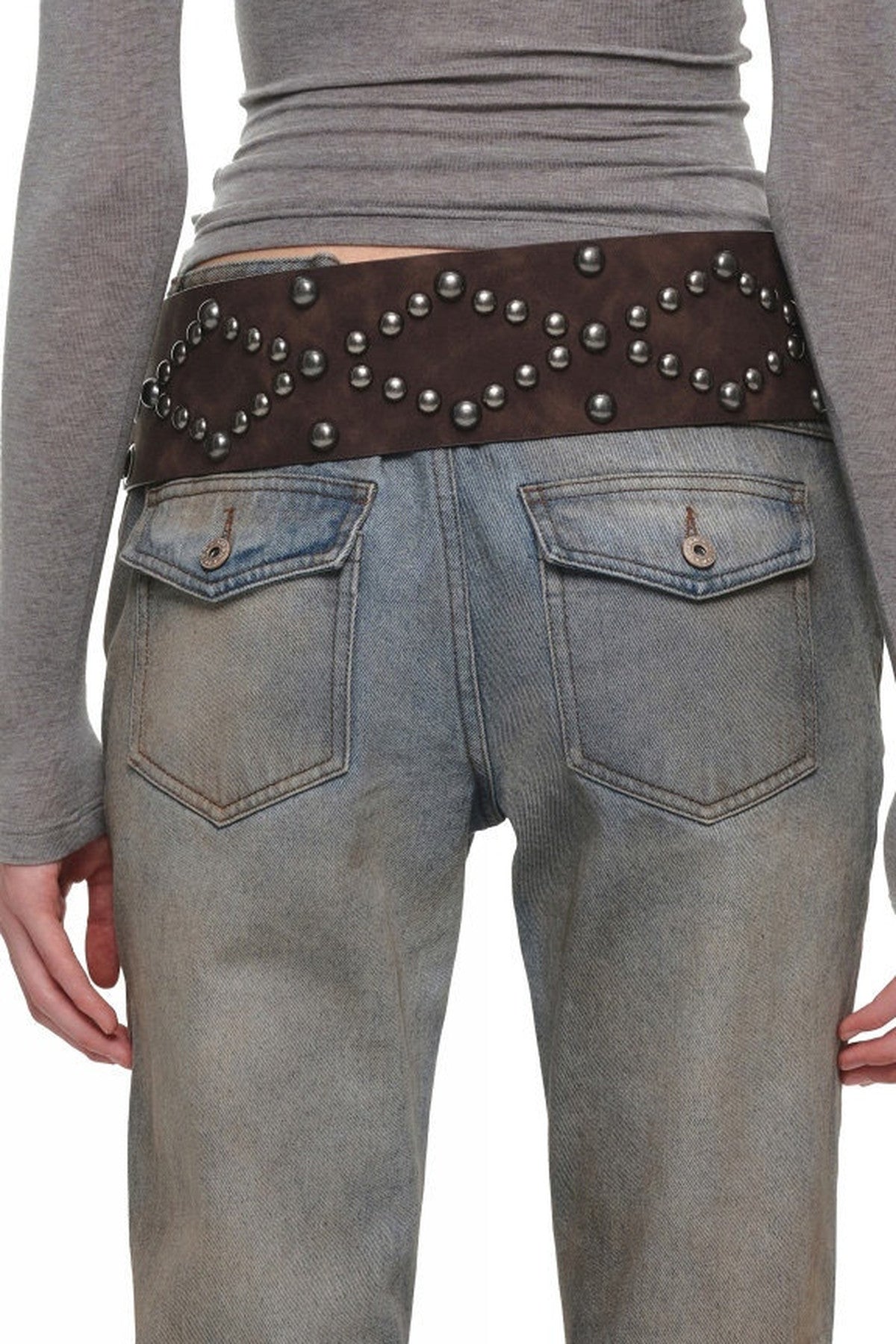 Gradient Mud-Dyed Straight-Leg Flared Jeans
