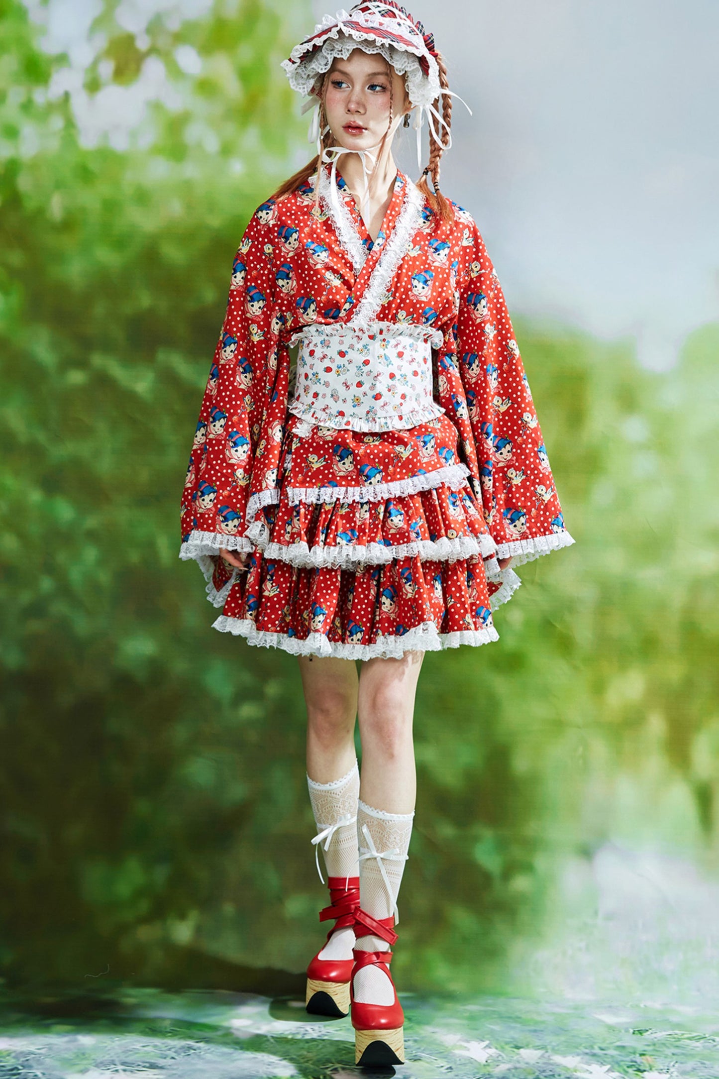 Showa Retro Childlike Kimono Top