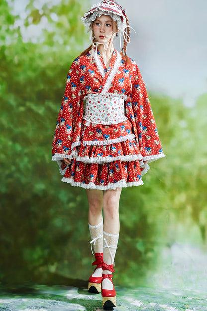 Showa Retro Childlike Kimono Top