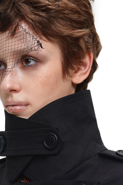 Double-Breasted Tie-Waist Trench Coat