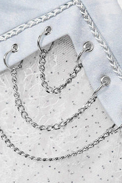 Y2K Rhinestone Lace Chain Leg Warmers