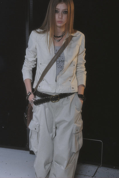 Punk Washed White Jacket