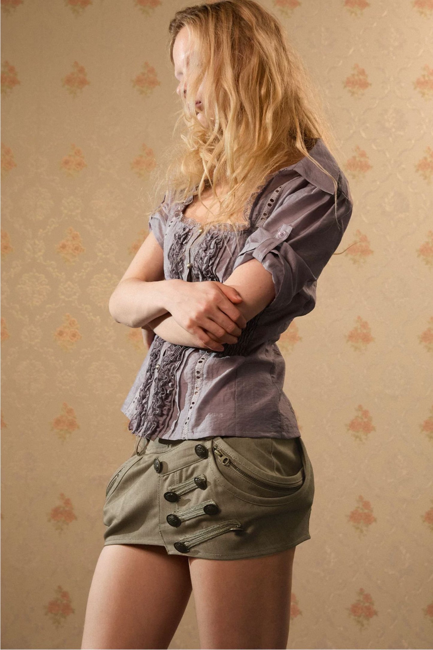 Square Neck Lace Blouse