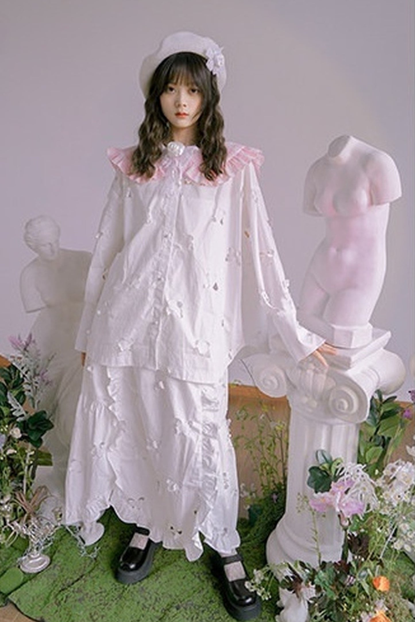 Basco da pittore con fiocco rosa